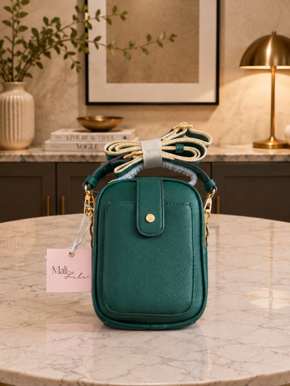 BRAND NEW - FAMOUS MALI & LILI GREEN MULTI COMPARTMENT CROSSBODY BAG